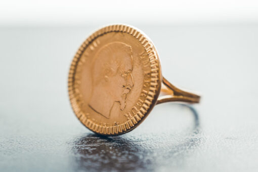 Bague pièce en or 18 carats
