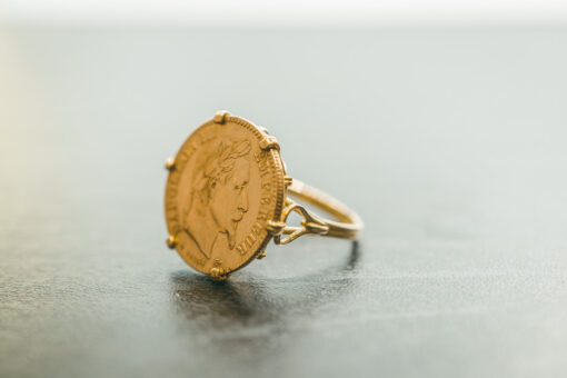 Bague pièce en or  18 carats modèle 32